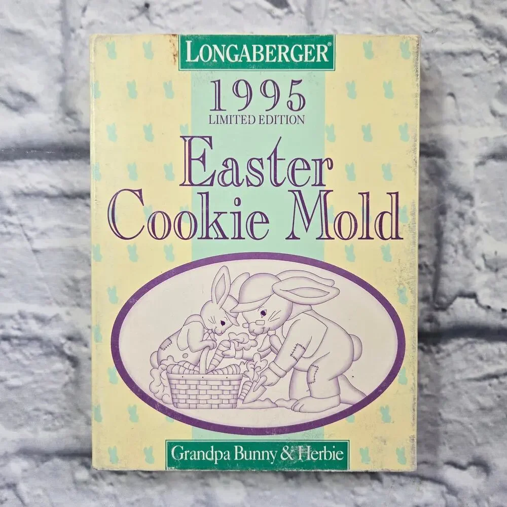 Unused Vintage Set of 2 Longaberger Easter Cookie Chocolate Molds 1995 & 1996